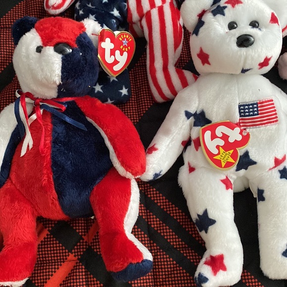 Lot of 4 patriotic beanie babies with tags vintage - Picture 2 of 3